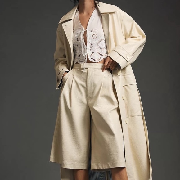 Anthropologie Stella Nova Harpa Faux Leather Culotte Trousers - Picture 2 of 6